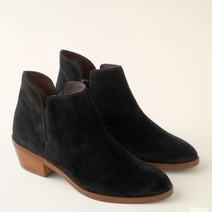 Garnet Hill Black Suede Alessandra Italian Ankle Boots Suede black 8